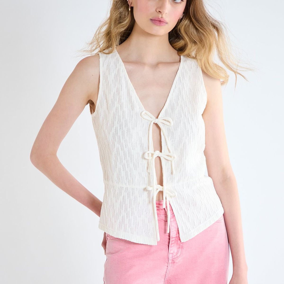 IO - Polera Sin Mangas Crudo Mujer Io