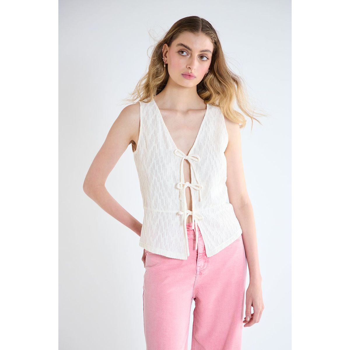 IO - Polera Sin Mangas Crudo Mujer Io