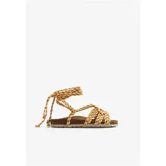 SCALPERS - Sandalias Planas Detalle Cuerdas Green