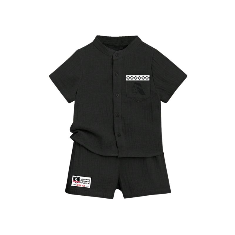 COLO COLO - CONJUNTO NEGRO CAMISA Y SHORT COLO-COLO