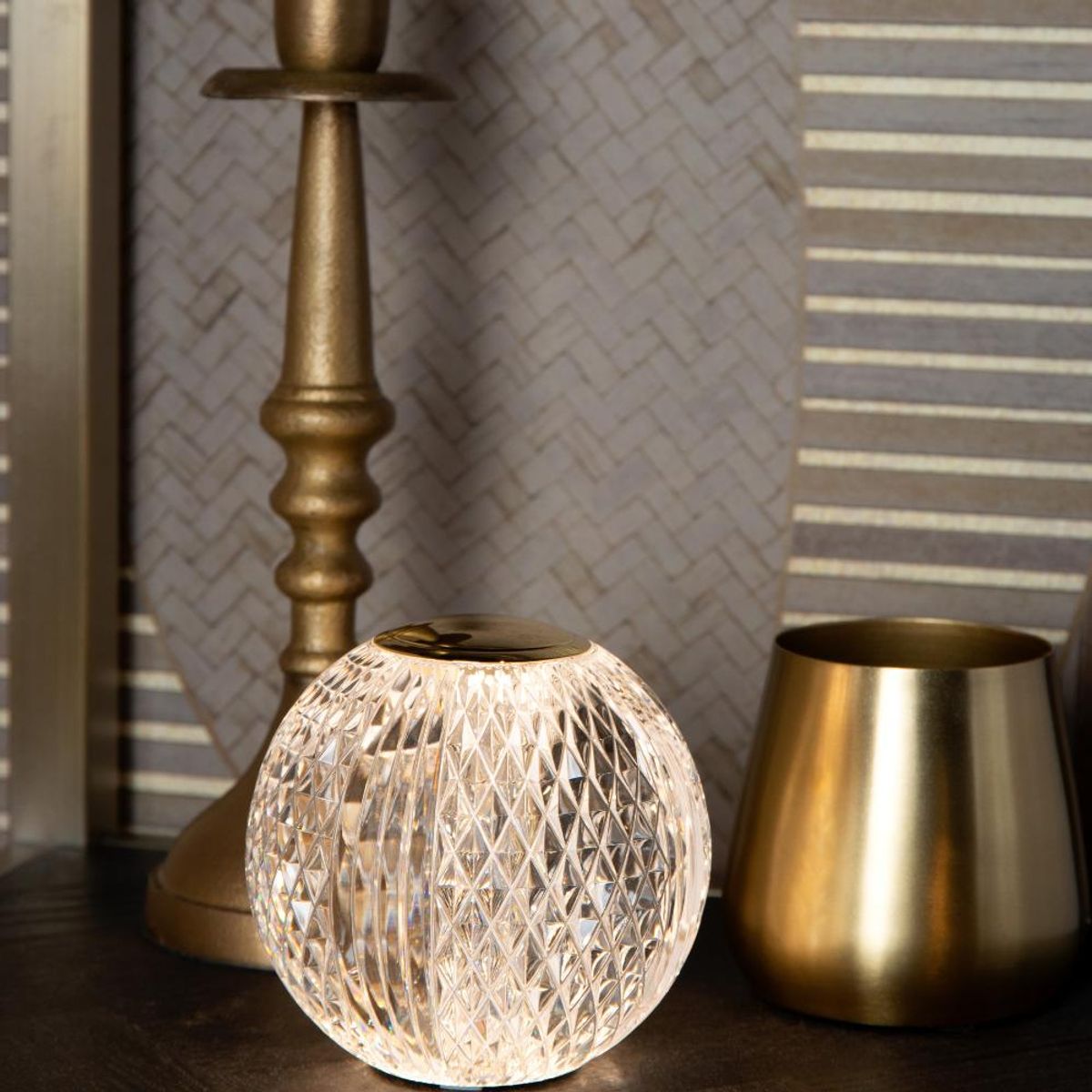 BOSCO - LAMPARA DE MESA RECARGABLE CINTRA DORADO DIMEABLE