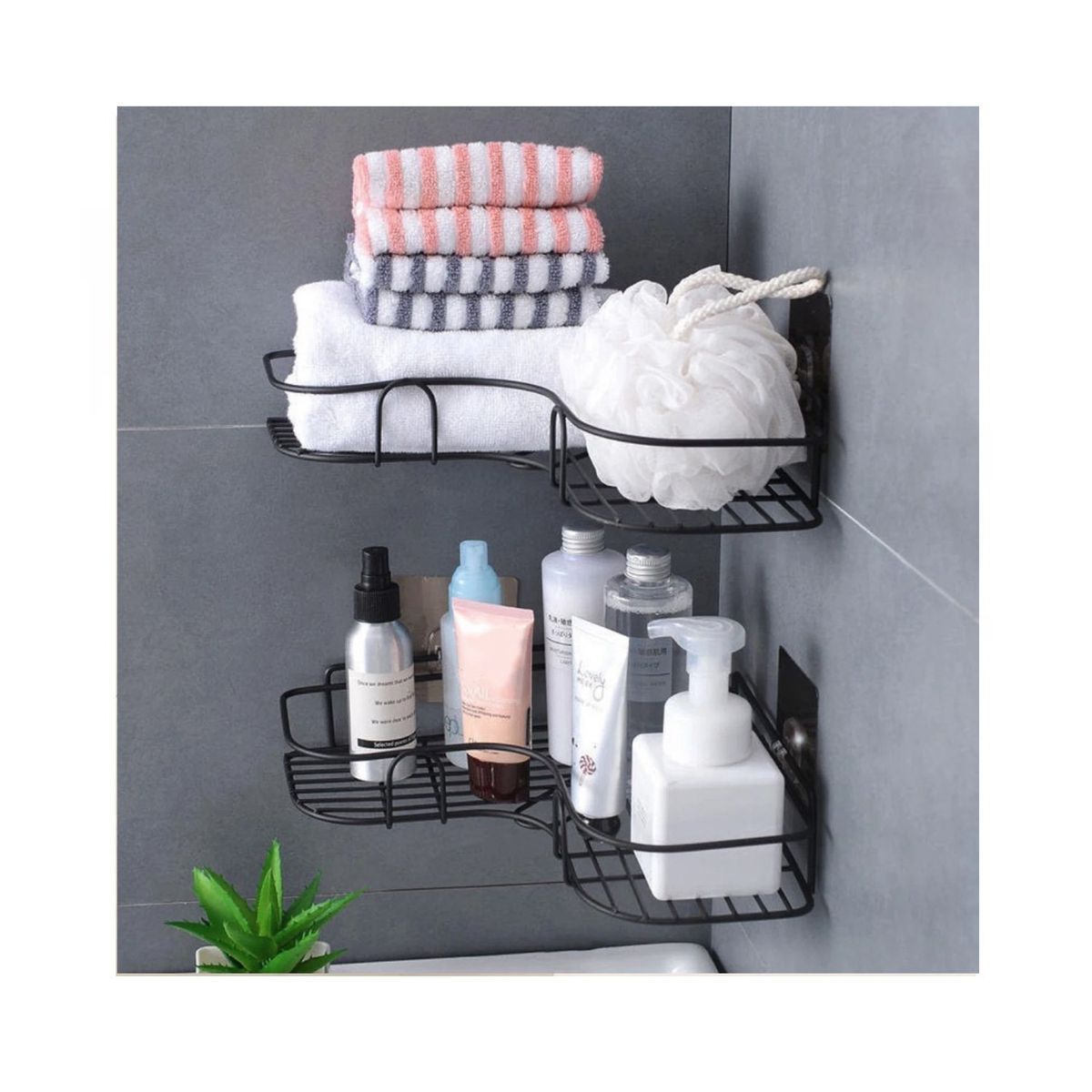 GENERICO - Organizador De Ducha Esquinero Adhesivo Inoxidable - SC