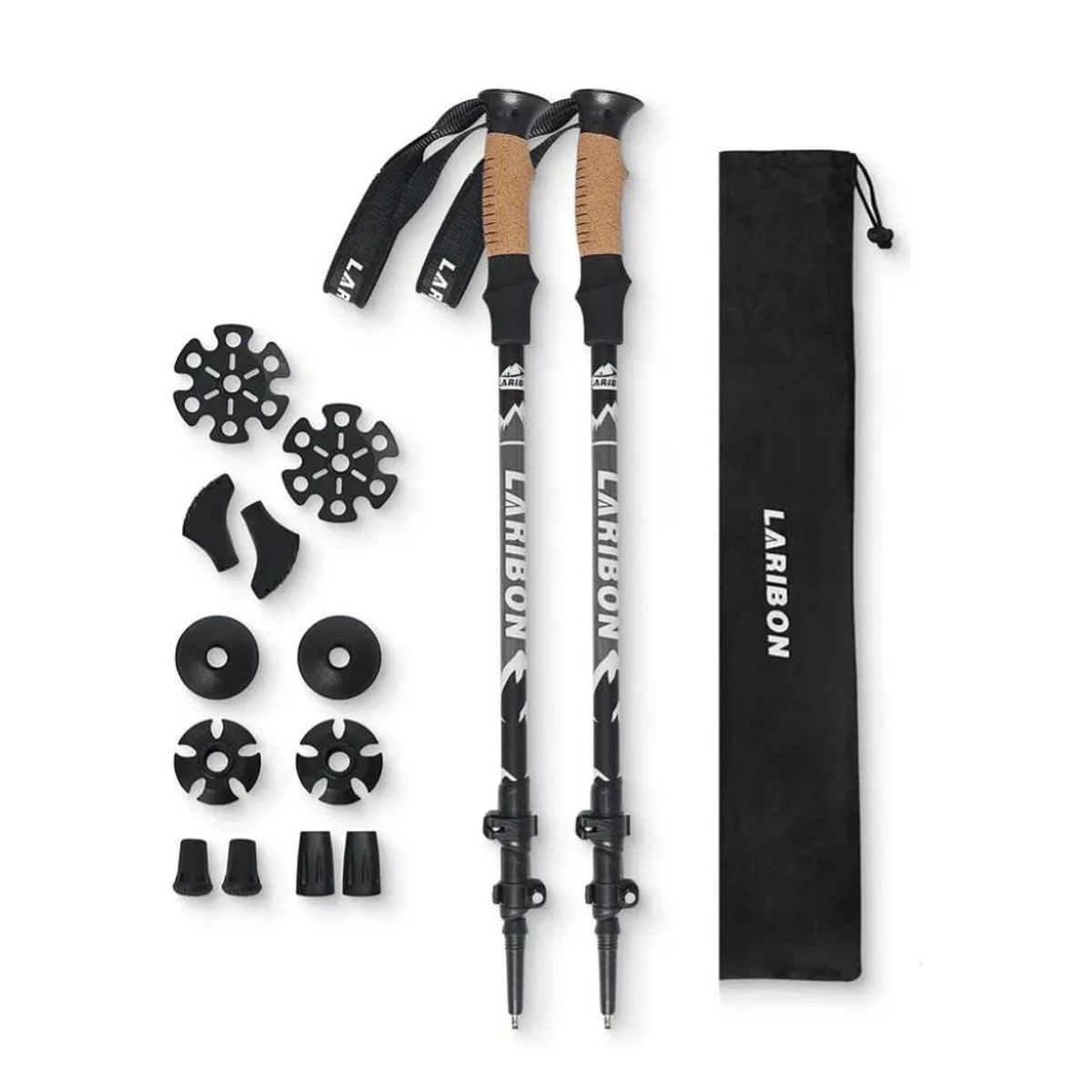 OEM - Pack 2 Bastones Trekking Senderismo Plegable Aluminio 7075