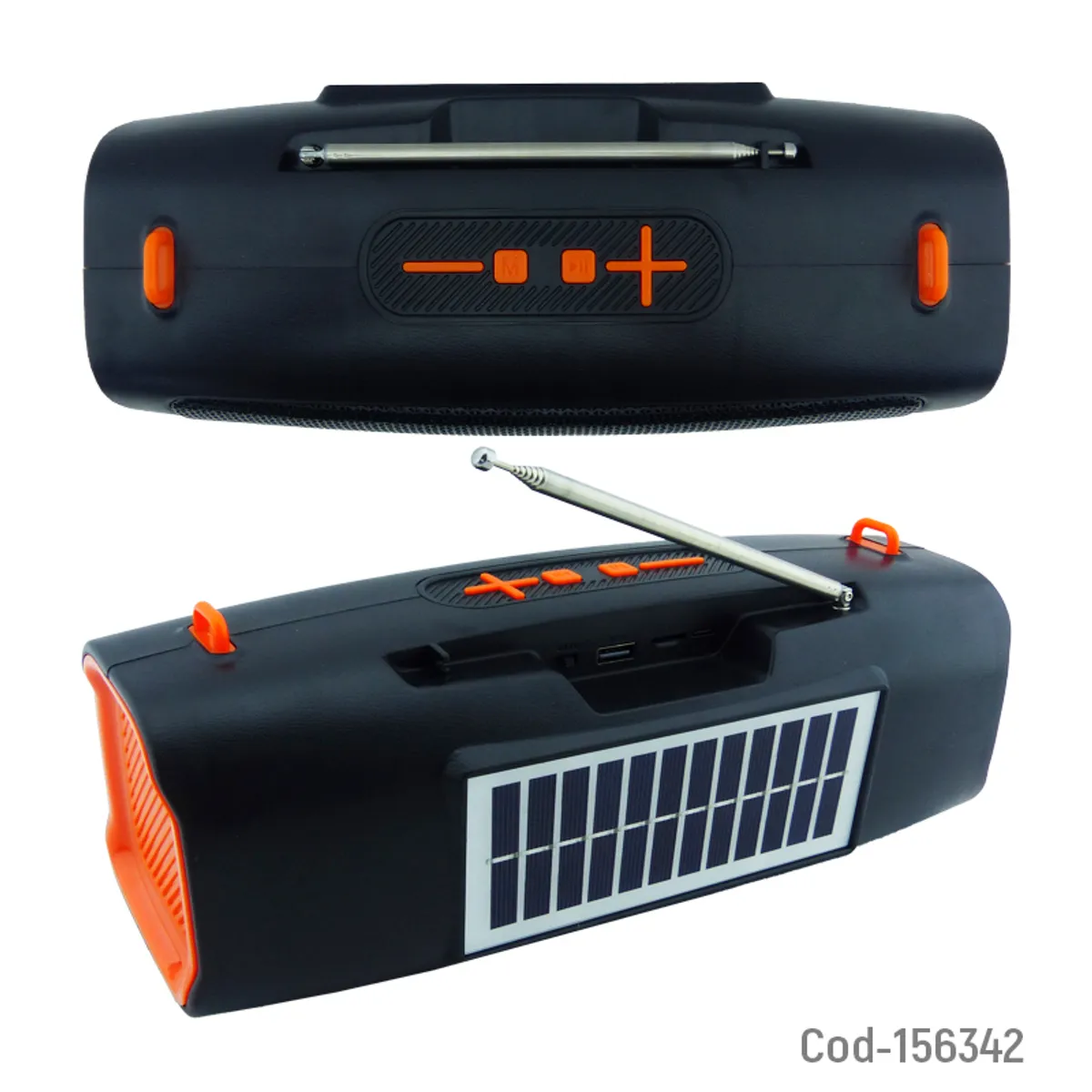 STARTECHOFFICE - Parlante Solar Recargable de 15W Bluetooth FM USB y TF Portátil