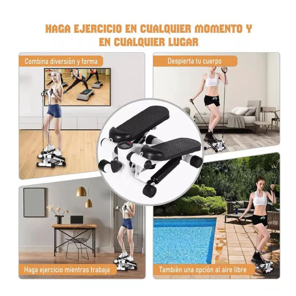 OEM - Mini Maquina Escaladora Ejercicios Stepper Bandas Elásticas