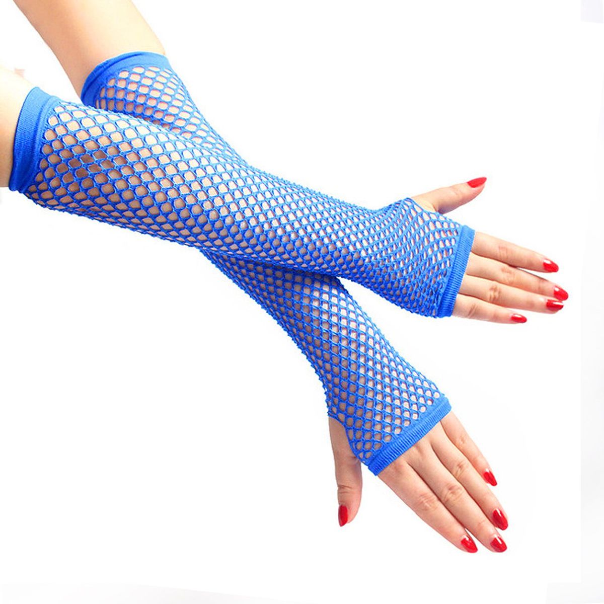 GENERICO - GUANTE MALLA LARGO AZUL X1 UNI