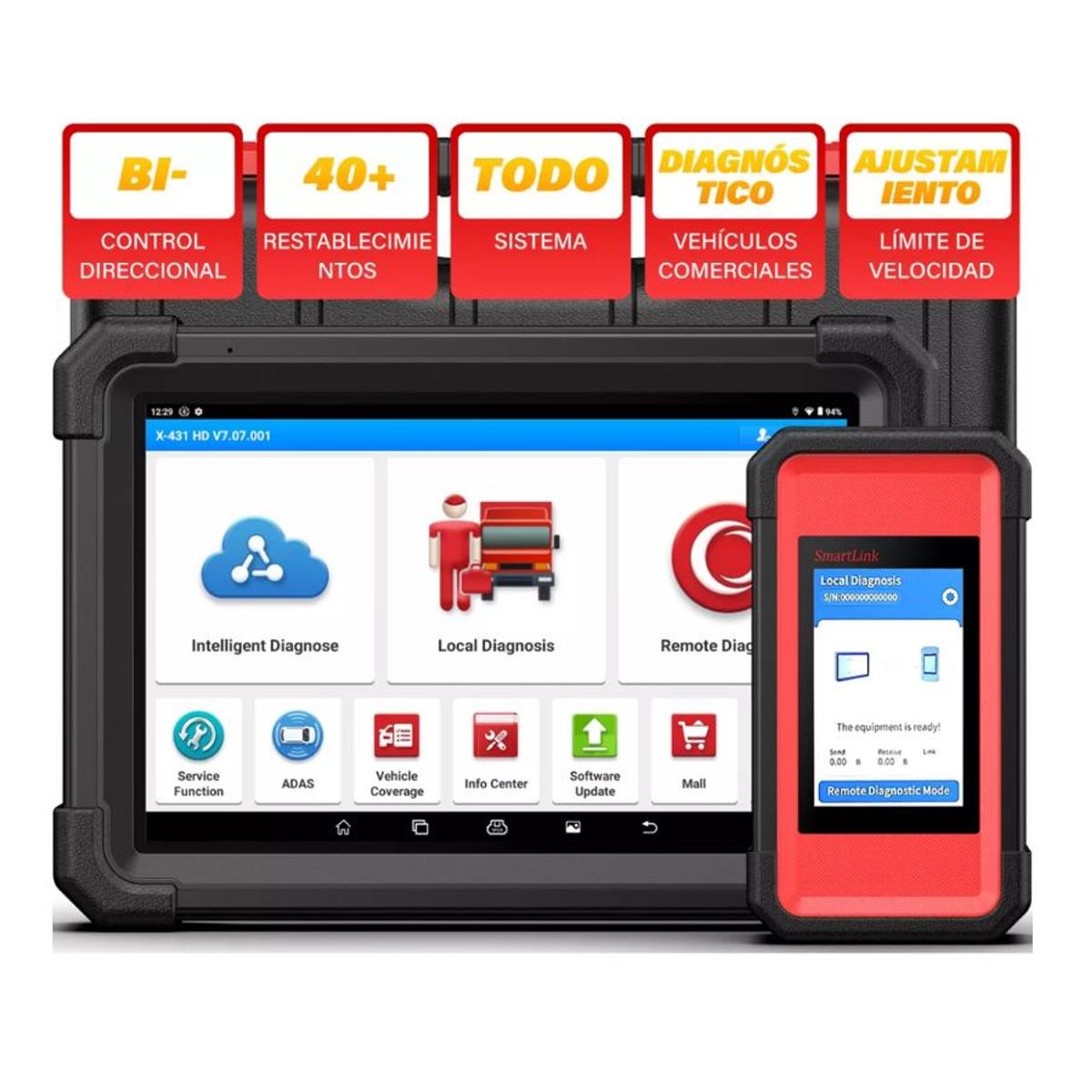 LAUNCH - Scanner Automotriz Launch X431 V+ Smartlink Hd Camión 24v