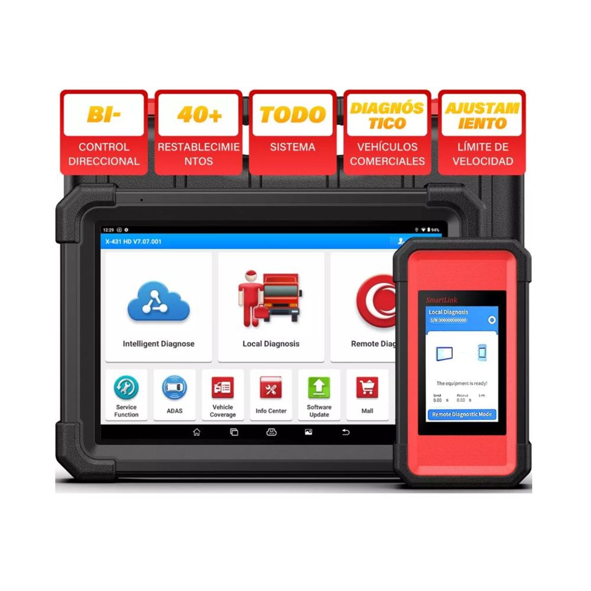 LAUNCH - Scanner Automotriz Launch X431 V+ Smartlink Hd Camión 24v