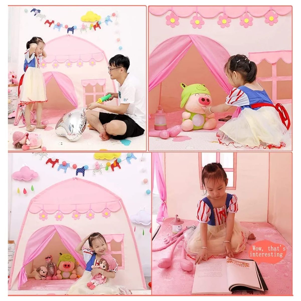 GENERICO - Carpa Casa Plegable Para Niños Rosa