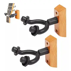 KUANGYE - Colgador Pared Guitarra Bajo Y Ukelele Madera Metal Pack 2 U