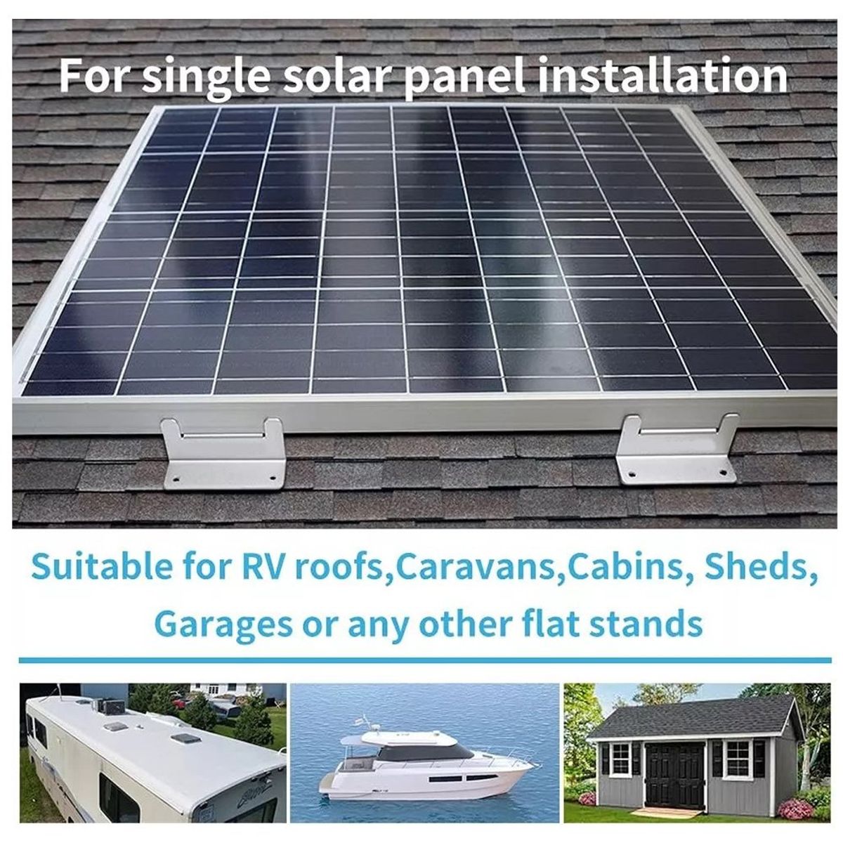KUANGYE - Kit 4 Unidades Juego De Soportes De Montaje En Panel Solar