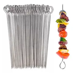 KUANGYE - Pack 50 Pinchos Anticuchos Brochetas Asados Fierros Barbacoa