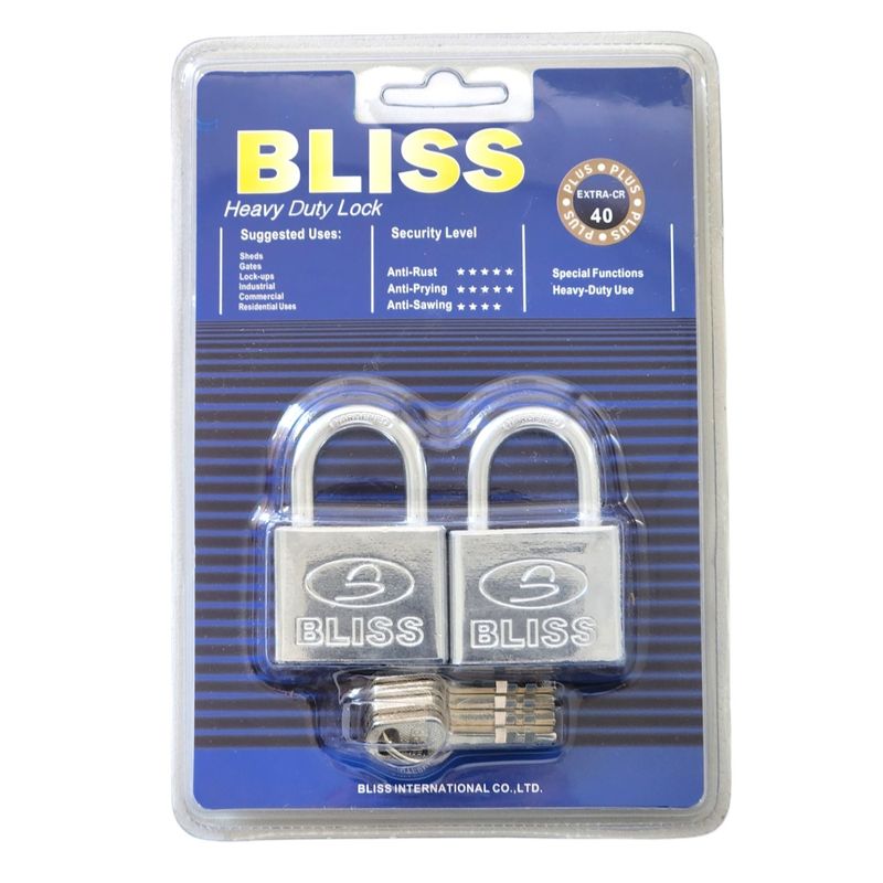 BLISS - Pack 2 Candados de Seguridad 40mm Bliss 13346