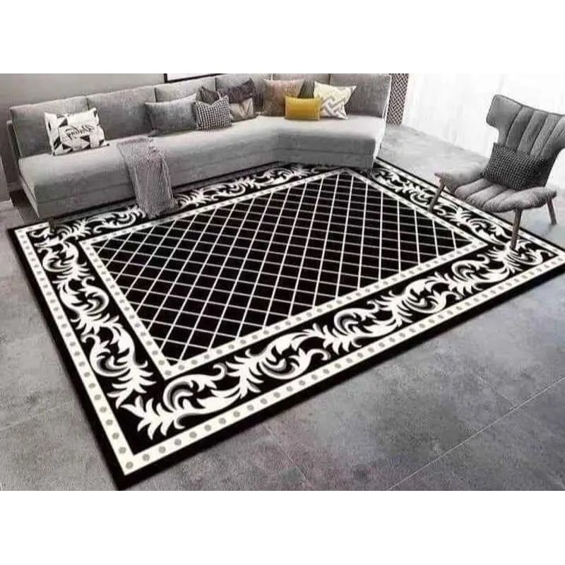 GENERICO - ALFOMBRA O TAPETE CON DISEÑO ESTILO TRADICIONAL NEGRO 200X240CM TENG
