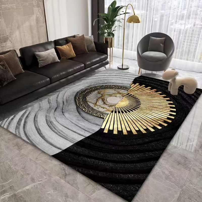 GENERICO - ALFOMBRA O TAPETE CON DISEÑO DUOCOLOR NEGRO Y GRIS 200X240CM TENG