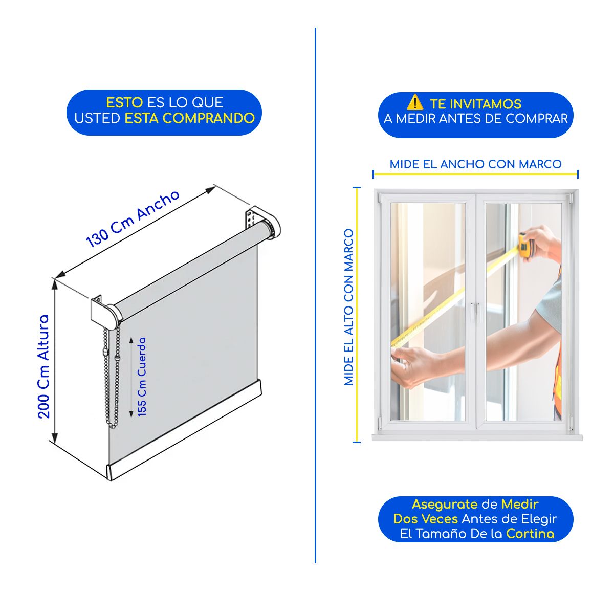 GUIZA - Cortina Roller Duo Zebra Dia y Noche 130 x 200 Cm Guiza