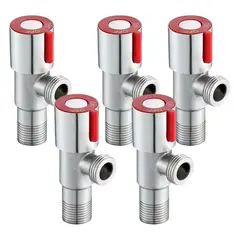 KUANGYE - 5× Llave Válvula Angular Doble En Acero Inoxidable De Baño