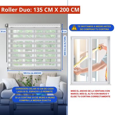 Imagen 2 del producto Cortina Roller Duo Zebra Dia y Noche 135 x 200 Cm