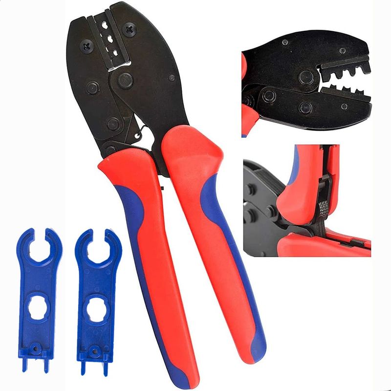 KUANGYE - Alicate Crimpadora Mc4 Solar Con Conectores  + 2 Llaves