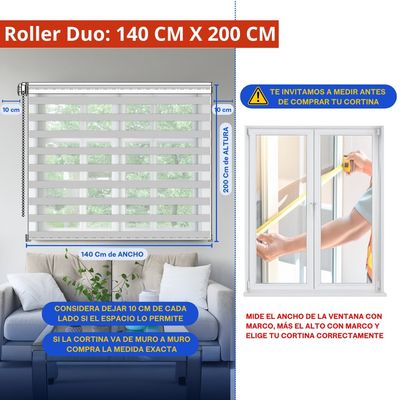Imagen 2 del producto Cortina Roller Duo Zebra Dia y Noche 140 x 200 Cm