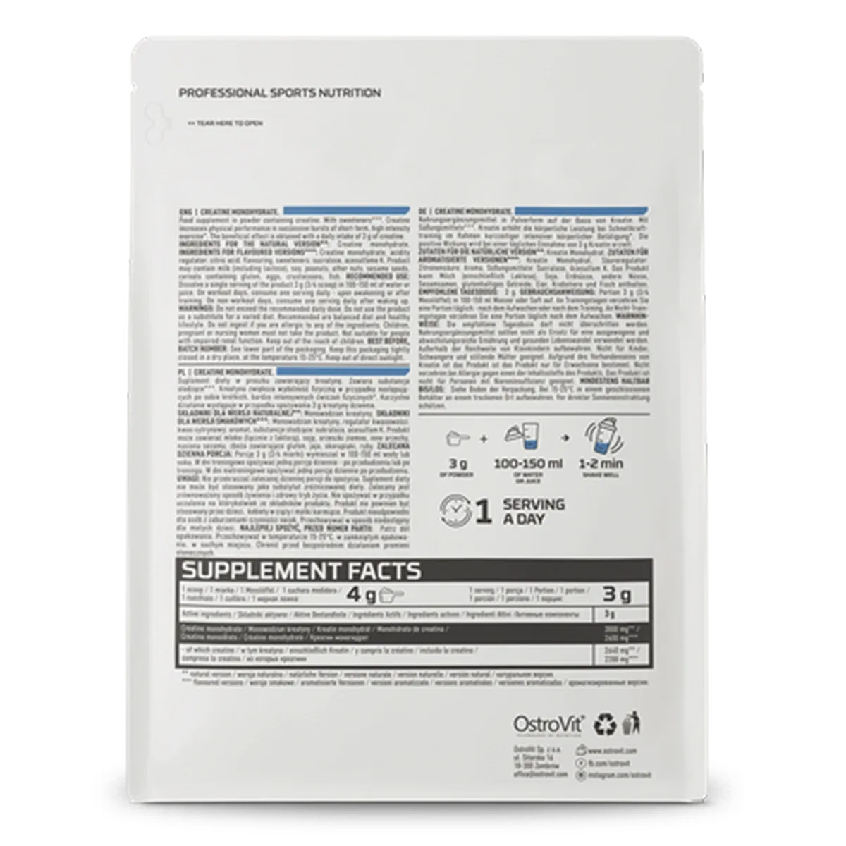 OSTROVIT - CREATINA MONOHYDRATE 300G OSTROVIT