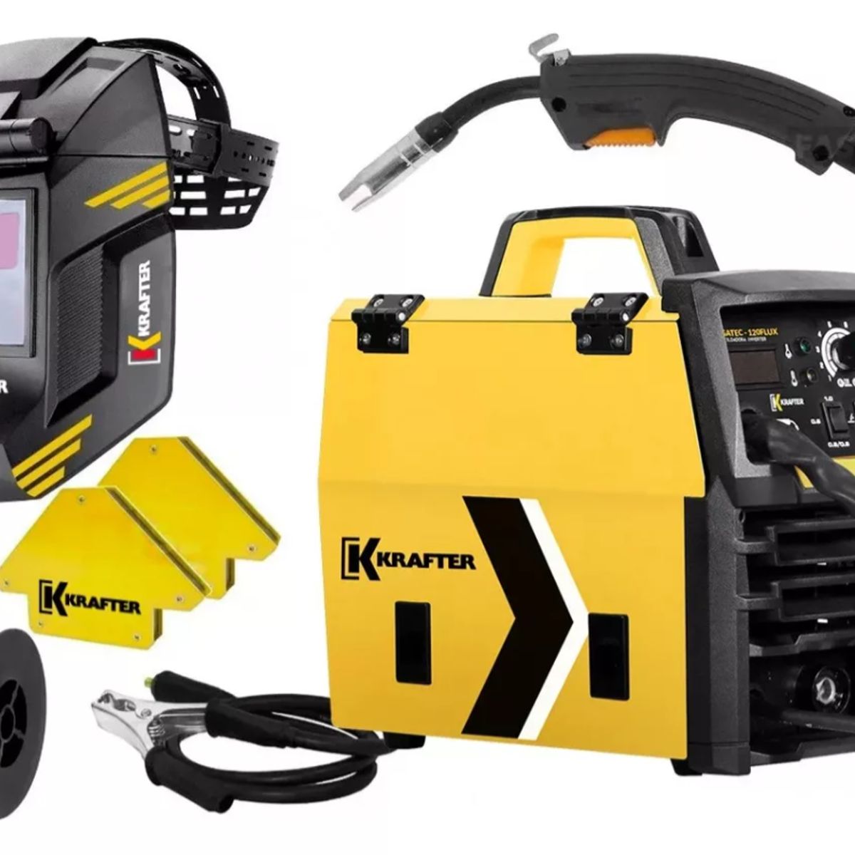 KRAFTER - Kit Soldadora Krafter Megatec 120 Flux +Alambre + Accesorios