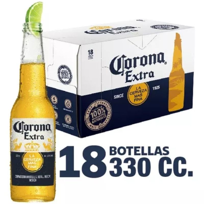 CORONA - Pack 18 Cerveza Rubia Corona Botella De 330cc