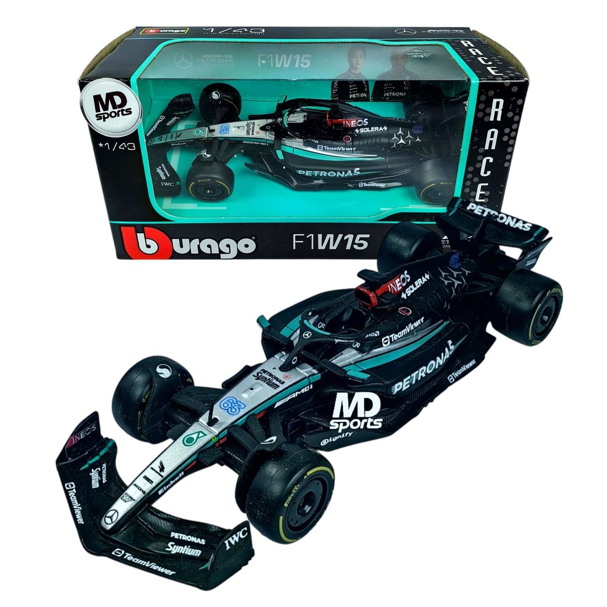 BBURAGO - Auto F1 Mercedes W15 2024 63 George Russell Caja Normal 1:43