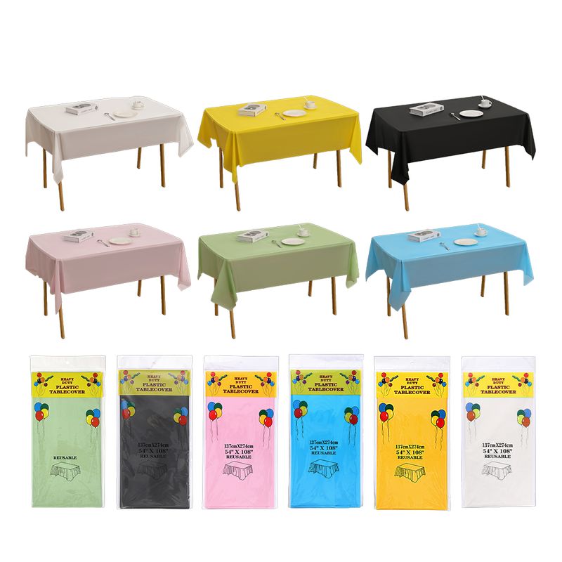 GENERICO - 6u Mantel Rectangular Desechable De Plástico Para Fiestas