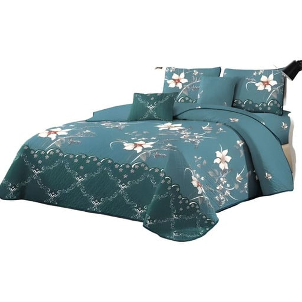 GENERICO - CUBRECAMA QUILT MAS JUEGO DE SABANAS KING