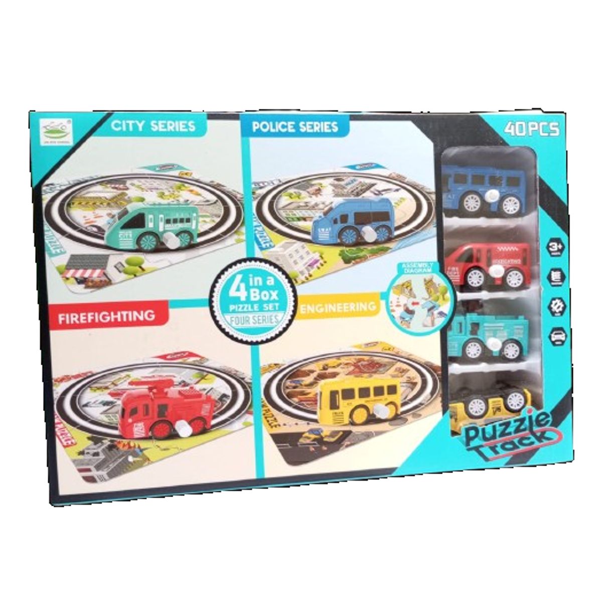 GENERICO - Juego pista 4 autos armable 40 unds para niños