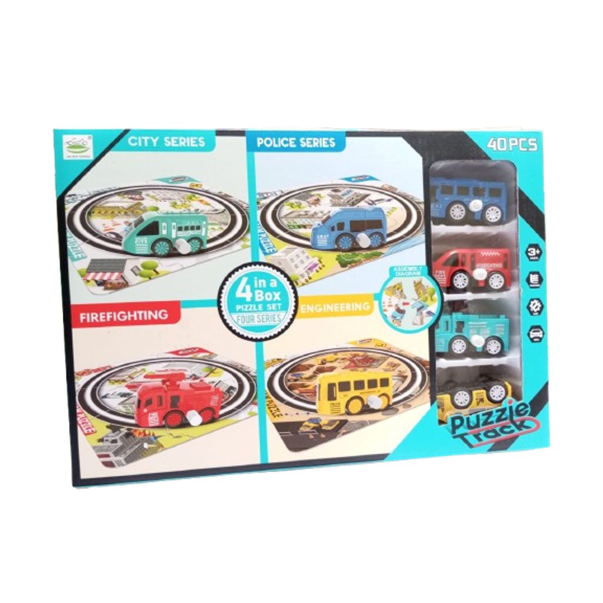 GENERICO - Juego pista 4 autos armable 40 unds para niños