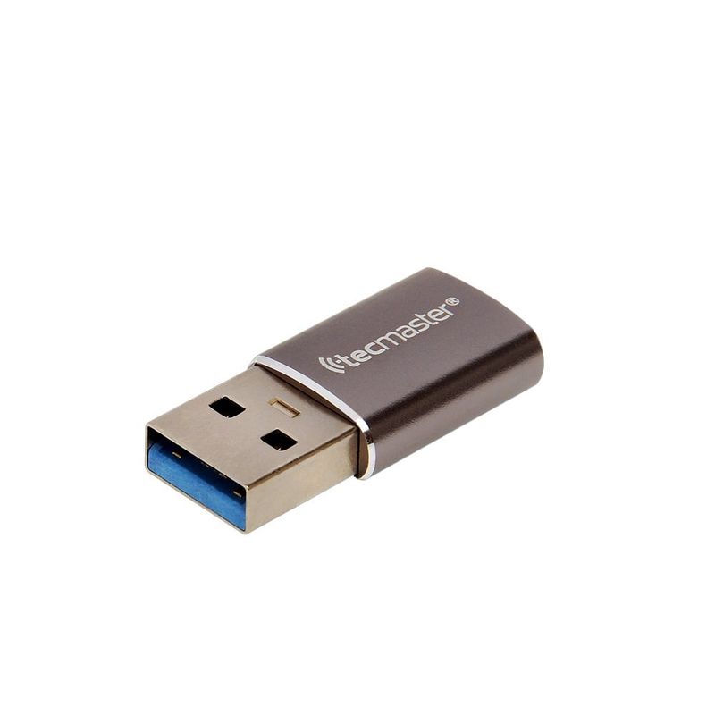 TECMASTER - Adaptador Otg Usb 3.0 Tipo C Hembra A Usb-a Macho Color Plateado