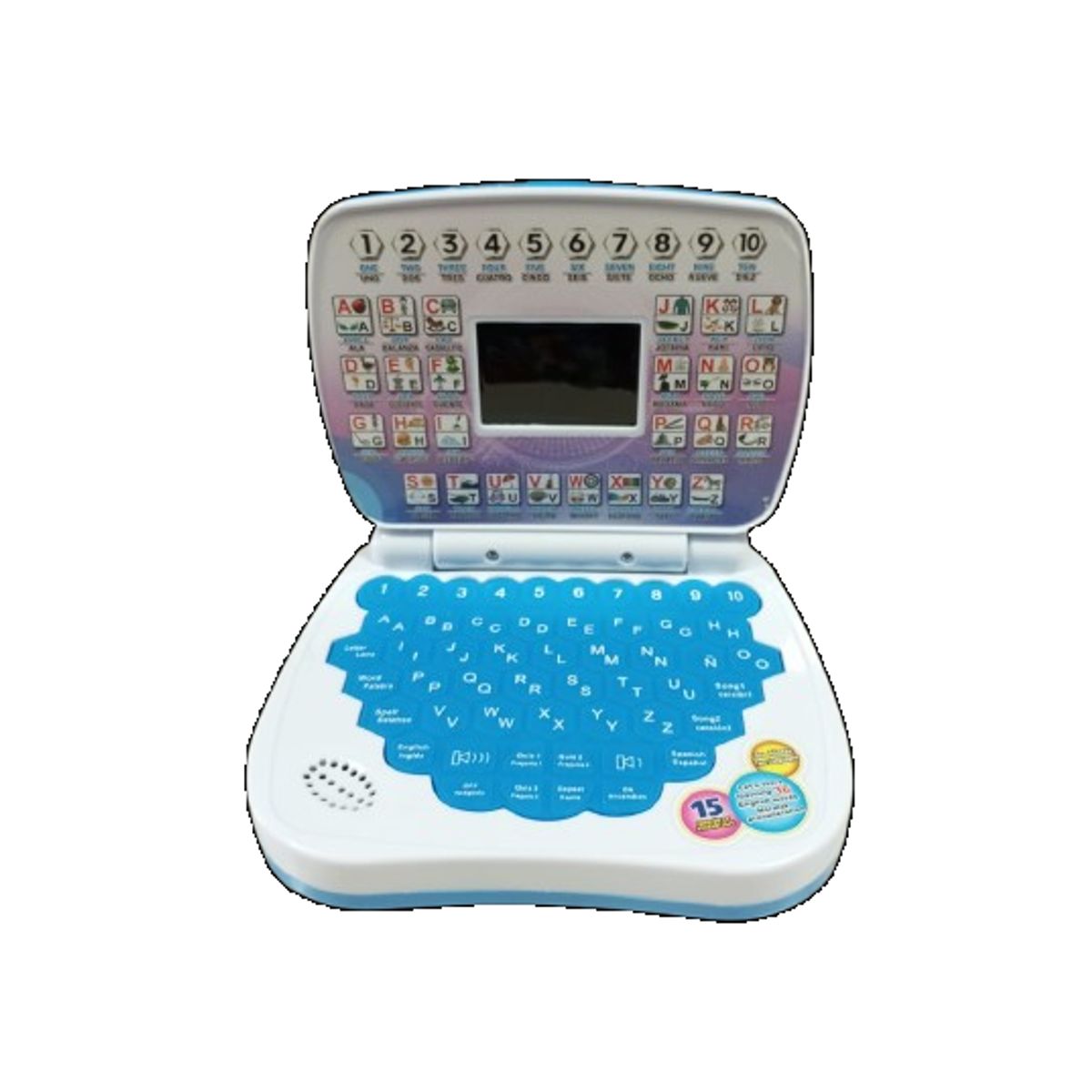 GENERICO - Juego computadora didáctico Español y Ingles niños 14cm