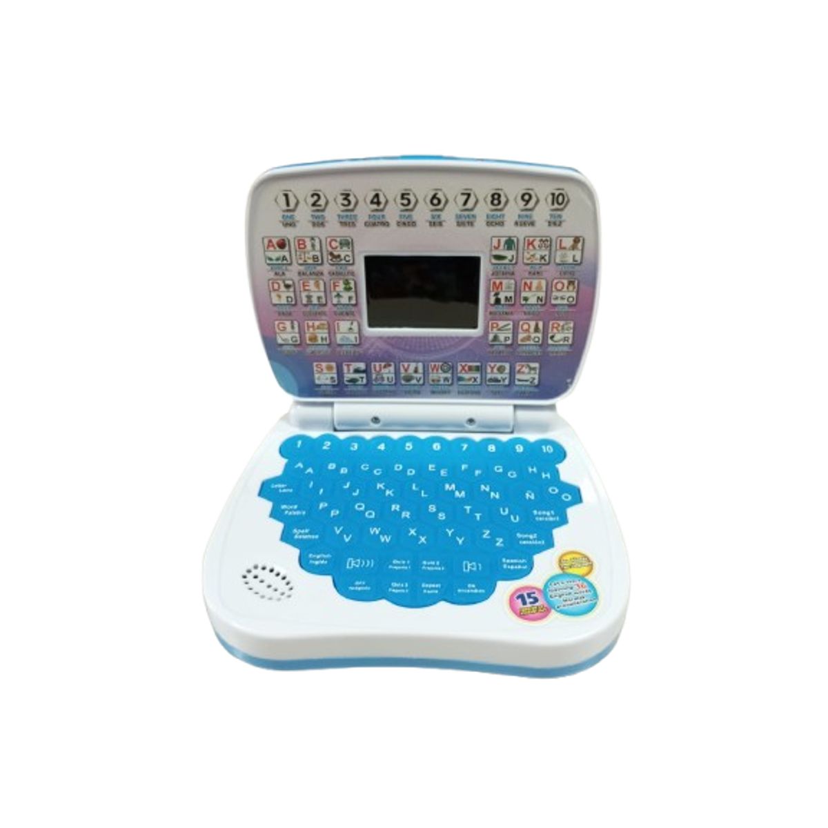 GENERICO - Juego computadora didáctico Español y Ingles niños 14cm