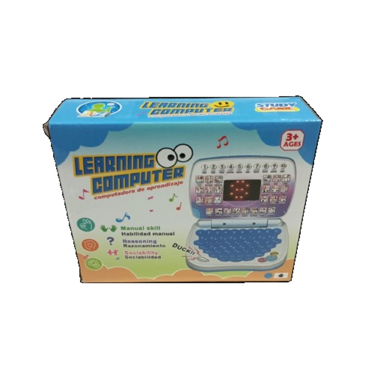 GENERICO - Juego computadora didáctico Español y Ingles niños 14cm