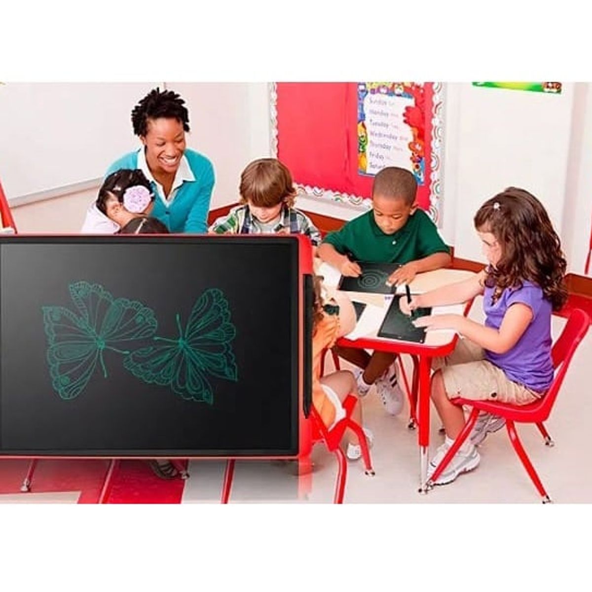 GENERICO - Pizarra mágico dibujo 26 X 18 cm para niños.