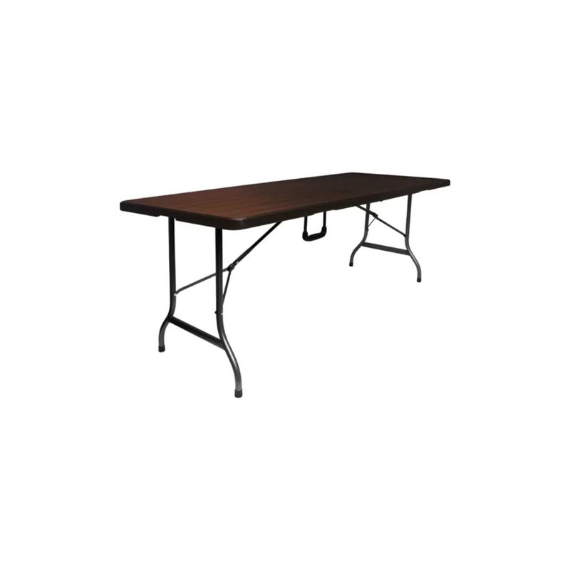 GENERICO - Mesa Plegable Café Estilo Madera 180cm Tipo Madera