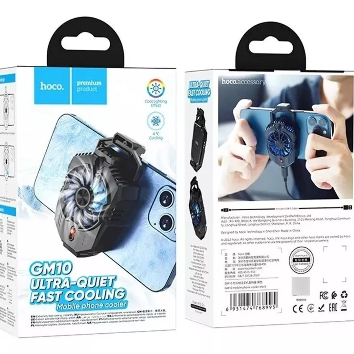 HOCO - Soporte Enfriador Smartphone Hoco Gm10 Negro