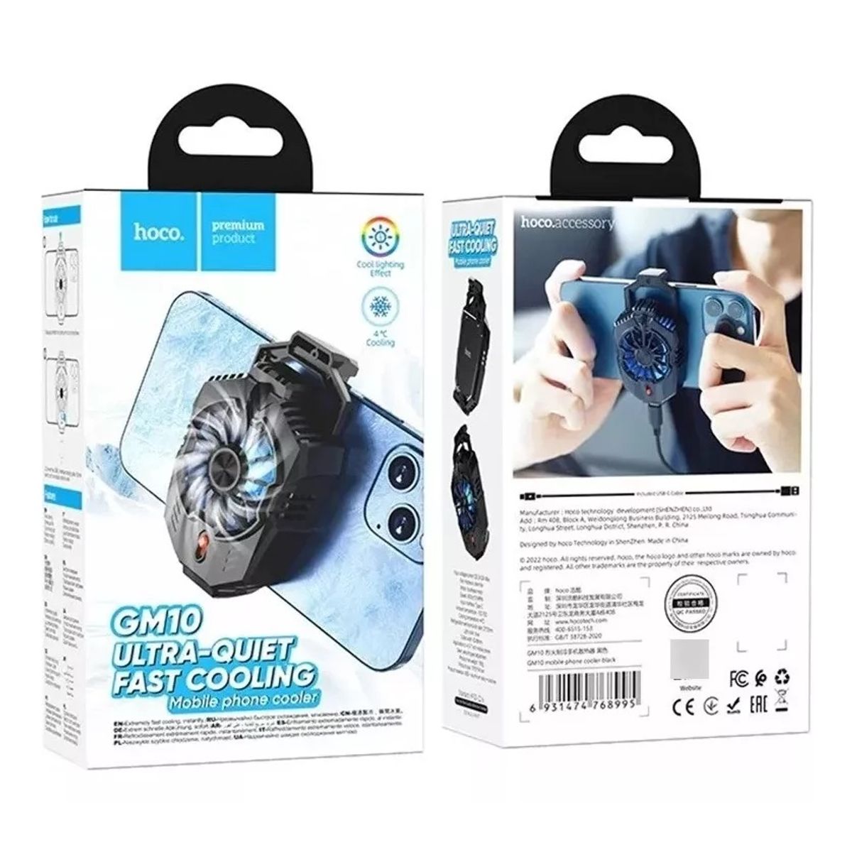 HOCO - Soporte Enfriador Smartphone Hoco Gm10 Negro