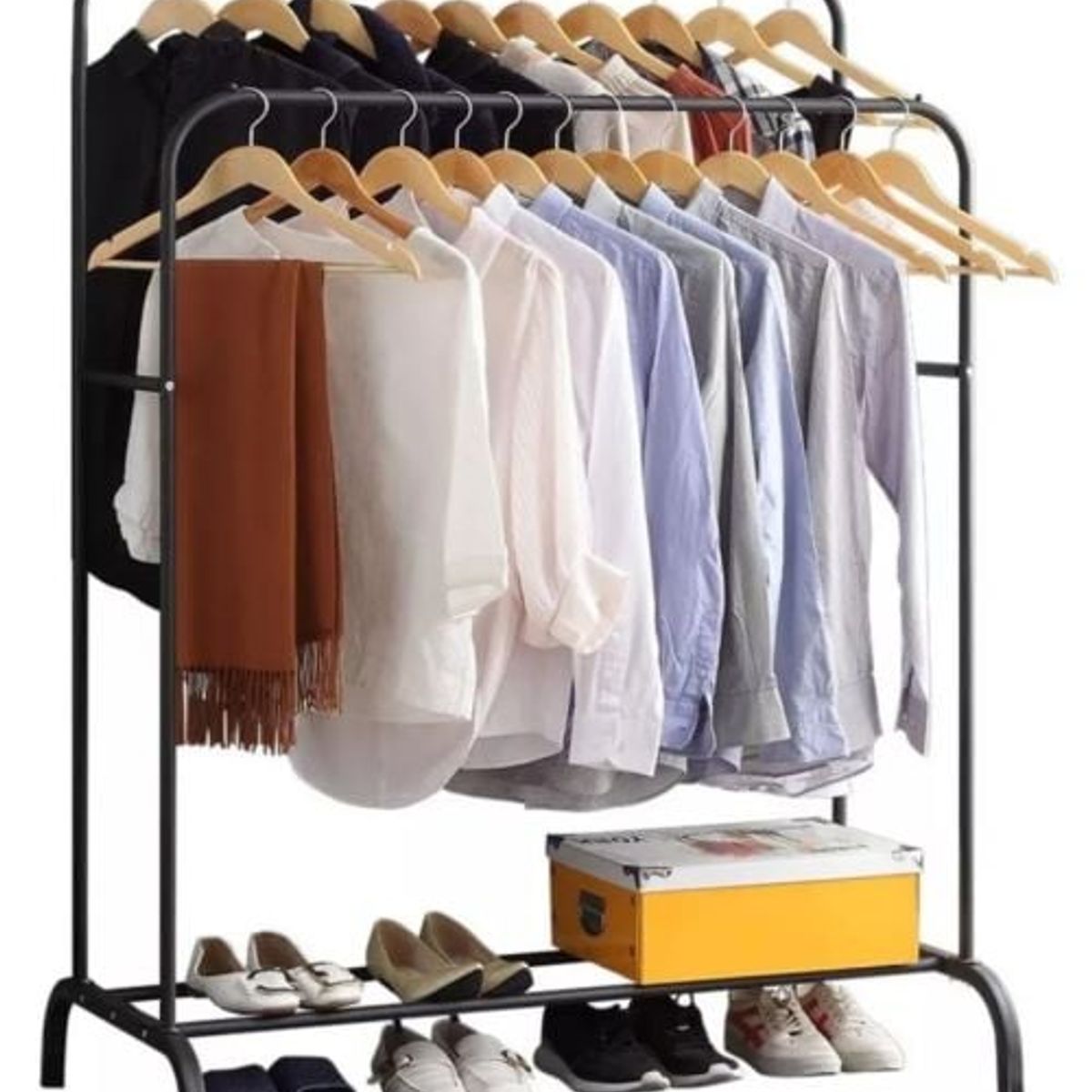 GENERICO - Perchero Colgador Doble Exhibidor De Ropa Metálico Closet