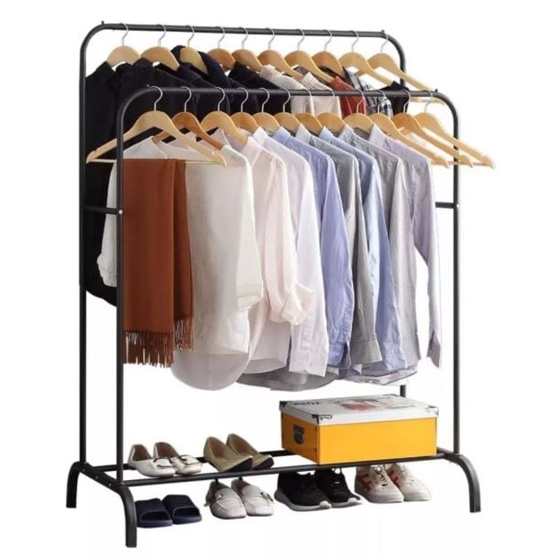 GENERICO - Perchero Colgador Doble Exhibidor De Ropa Metálico Closet