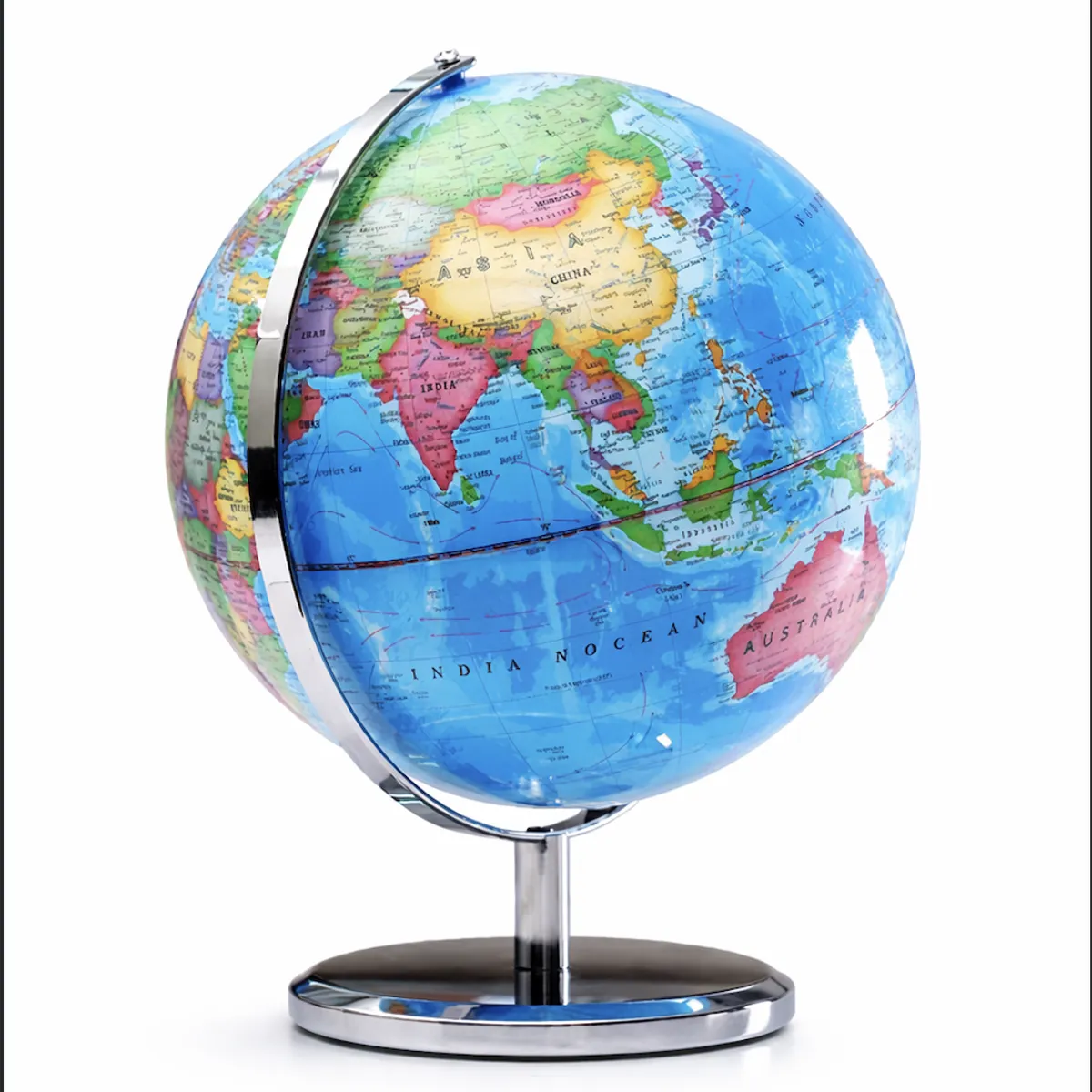 GENERICO - Globo Terráqueo Iluminado LED 360° Decorativo Educativo Escritorio