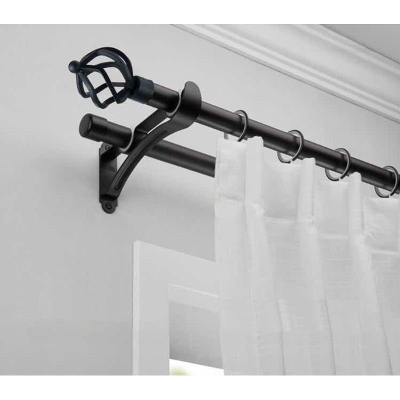 UNICO - Barra De Cortina Doble Nórdica Extensible 160x310cm CONICO