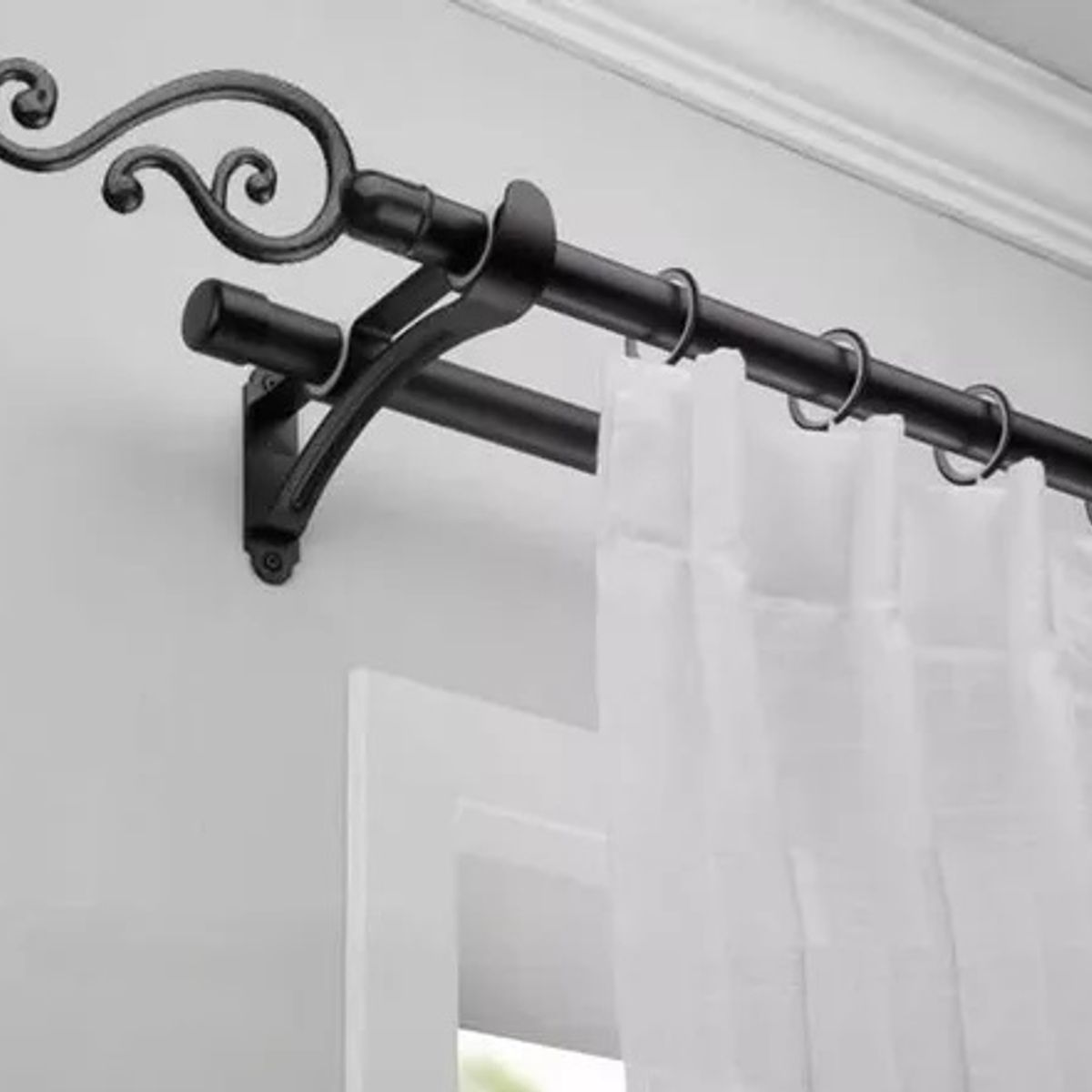 UNICO - Barra De Cortina Doble Nórdica Extensible 120x210cm TUBULAR