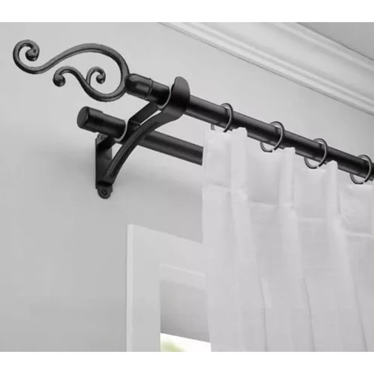 UNICO - Barra De Cortina Doble Nórdica Extensible 120x210cm TUBULAR