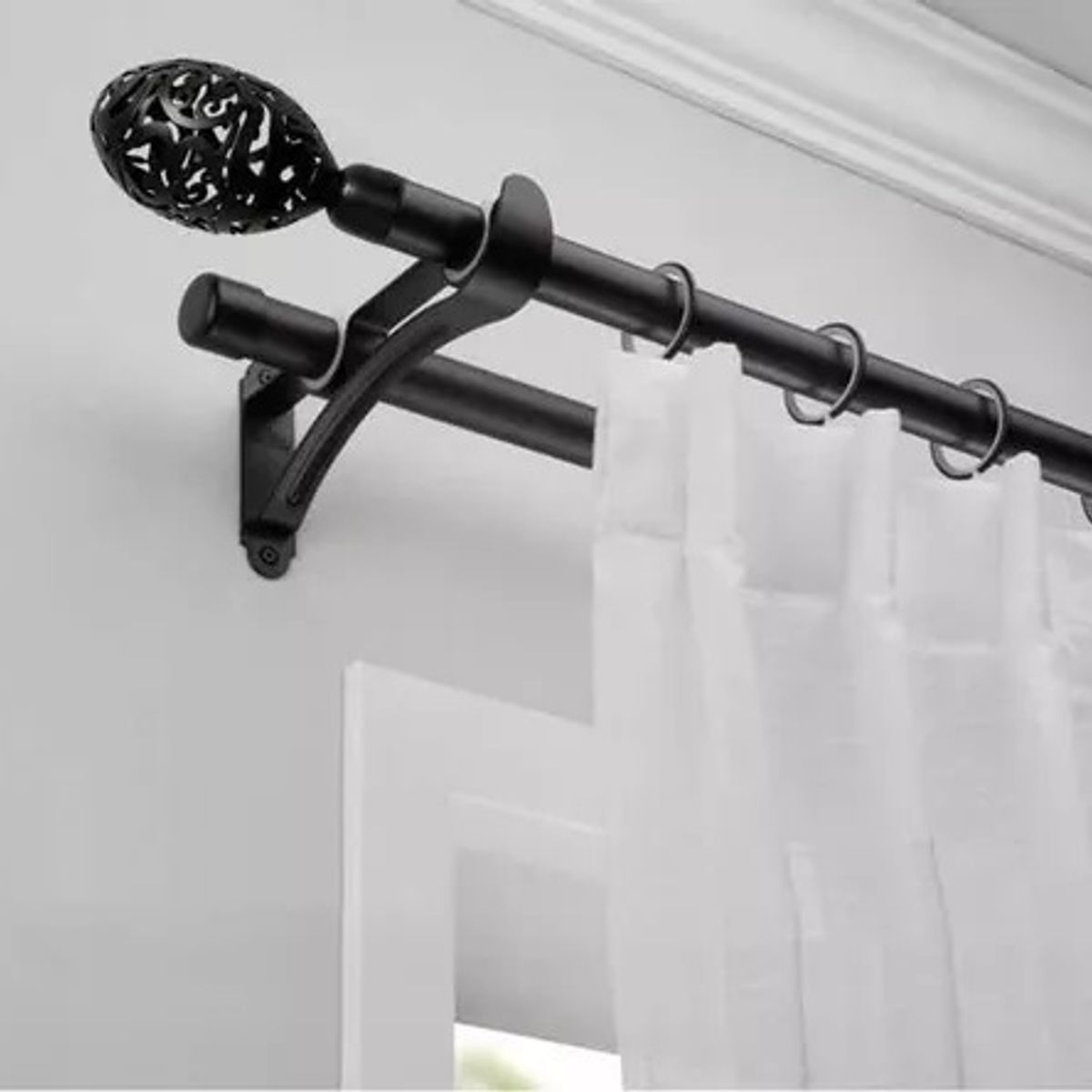 UNICO - Barra De Cortina Doble Nórdica Extensible 120x210cm BORLA