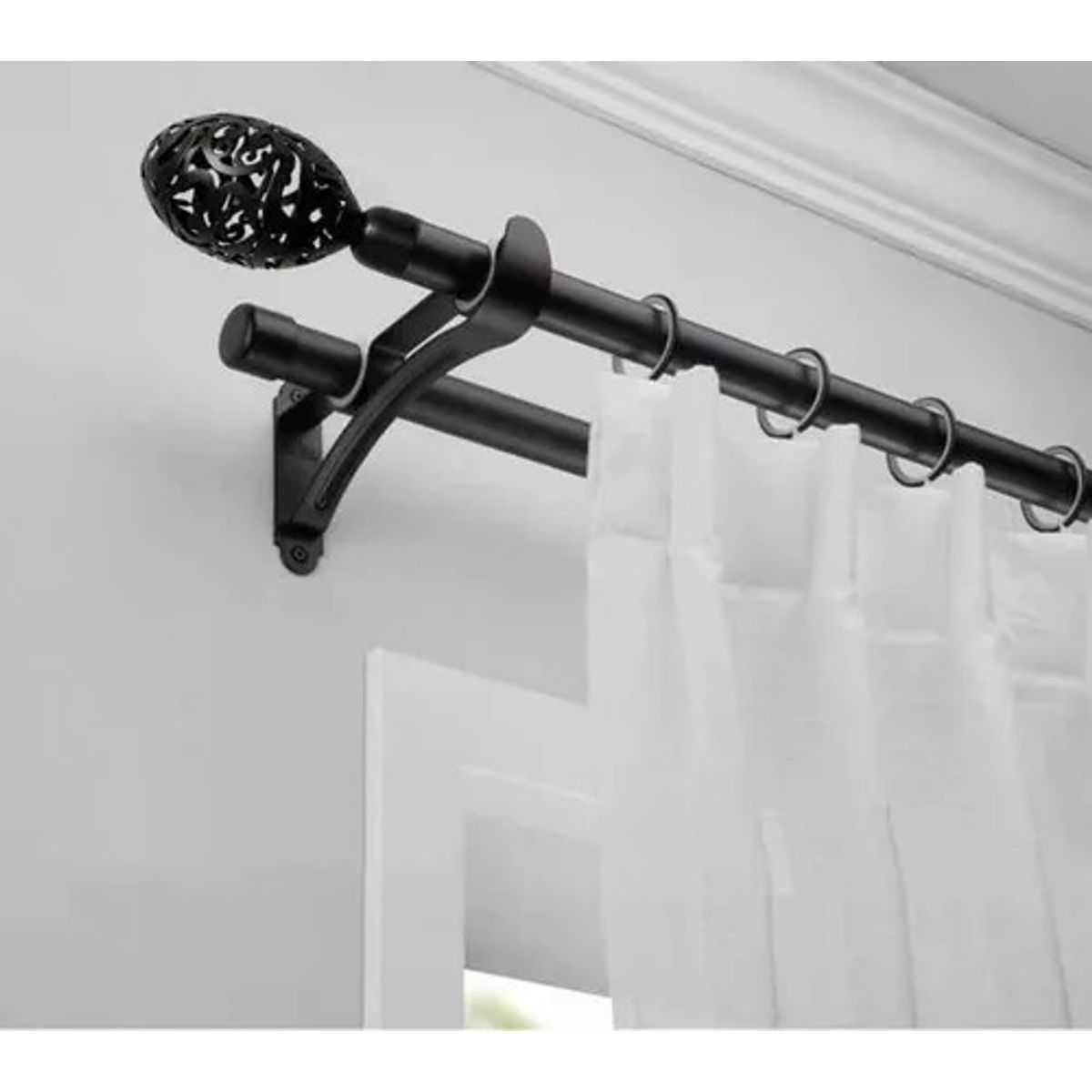 UNICO - Barra De Cortina Doble Nórdica Extensible 160x310cm BORLA