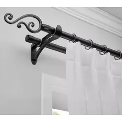 UNICO - Barra De Cortina Doble Nórdica Extensible 160x310cm TUBULAR