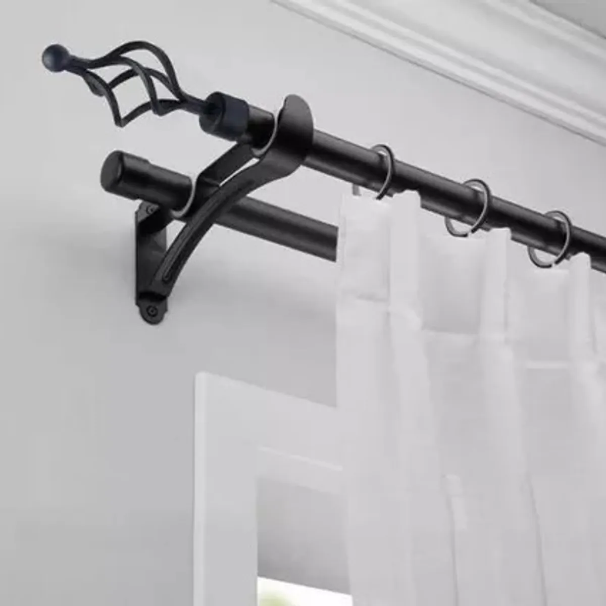 UNICO - Barra De Cortina Doble Nórdica Extensible 160x310cm ESPIRAL